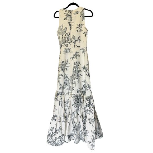 Sachin & Babi Rori Gown Grey Toile Print Ivory Maxi Dress Sleeveless Size 2 NWT - Picture 4 of 7